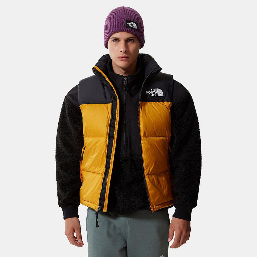 The North Face 1996 Retro Γιλέκο Ανδρικα Μπουφάν Nuptse - Κίτρινα (PYGK35927)